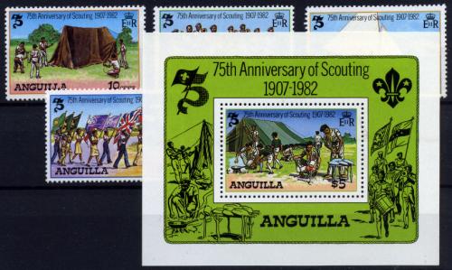Anguilla nº 452/5 y Hoja bloque nº 44.