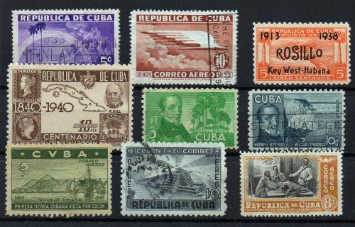 Cuba Aéreo. Yvert Nº 22/3,30(*),32*,33/6*/(•),39*.