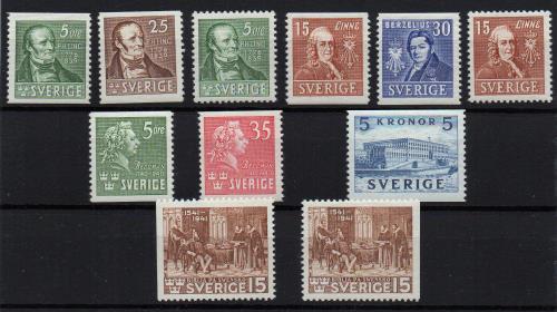 Suecia. Yvert Nº 273/4,275a,276/7,276b,287a,289F.