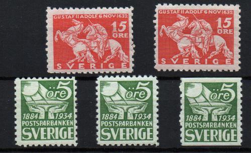 Suecia. Yvert Nº 225a(2),228(2),228b.