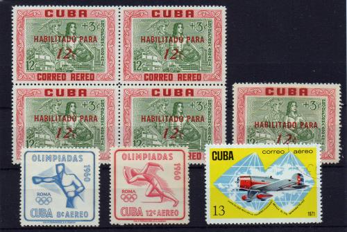 Cuba Aéreo. Yvert Nº 203,212/3,251.