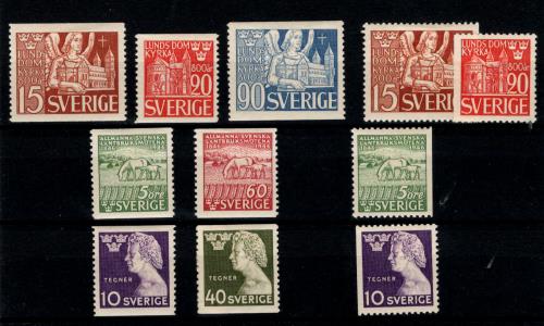 Suecia. Yvert Nº 319/25,319/20,322a,325a.