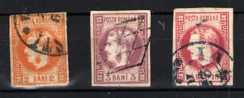 Rumanía nº 17/18 y 20. Año 1868-70