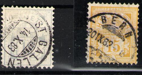 Suiza nº 61/62. Año 1882