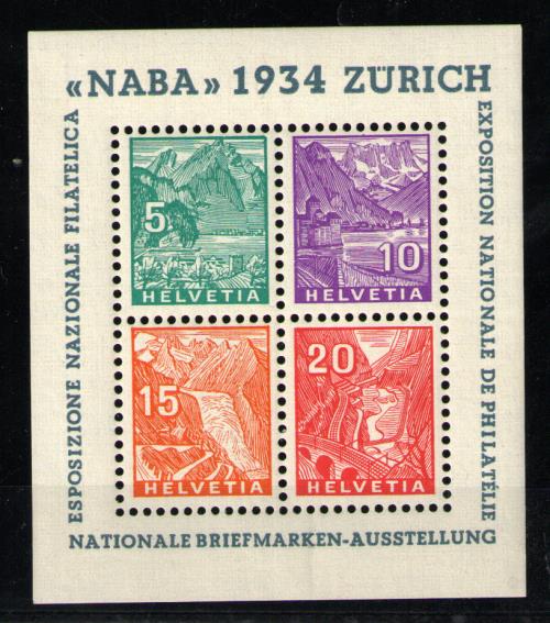 Suiza (Hoja Bloque) nº 1. Año 1934